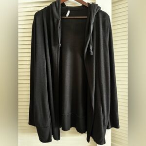 Black Hooded Cardigan